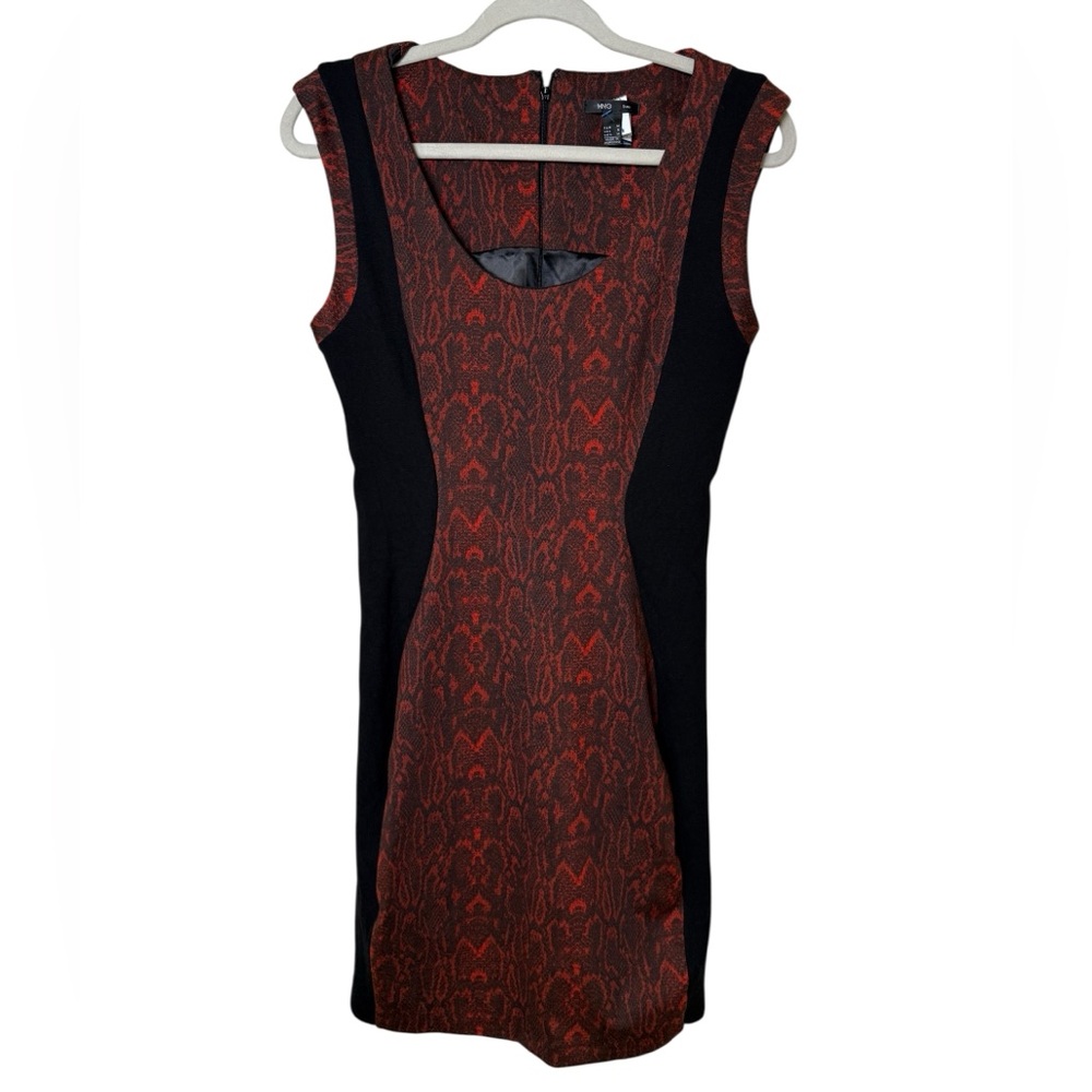 MNG SUIT Chic Black and Red Patterned Mini Dress